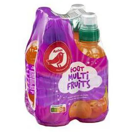 AUCHAN RIK & ROK Boisson aux jus de fruits goût multifruits bouteilles bouchon sport 4x20cl