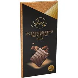 CARREFOUR SELECTION Chocolat noir éclats fèves de cacao 100g