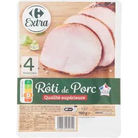 CARREFOUR EXTRA Rôti de porc qualité supérieure 4x40g
