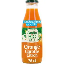 LÉA NATURE, JARDIN BIO ÉTIC Jus de fruits bio orange carotte citron 75cl