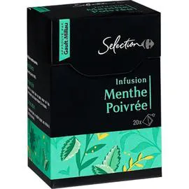 CARREFOUR SELECTION Infusion menthe poivrée 20x1,8g