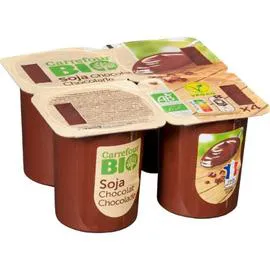 CARREFOUR BIO Dessert végétal bio spécialité au soja chocolat 4x100g
