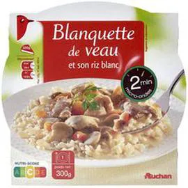 AUCHAN Blanquette de veau et riz prêt en 2min micro ondes 300g