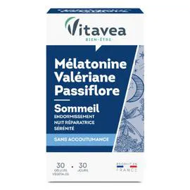 VITAVEA Complément alimentaire mélatonine valériane passiflore x30