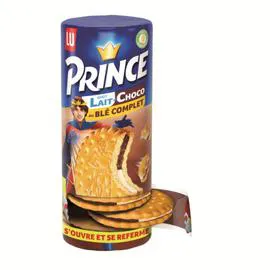 LU, PRINCE Biscuits fourrés au chocolat lait au blé complet 300g