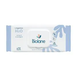 BIOLANE Lingettes bébé H2O x72 