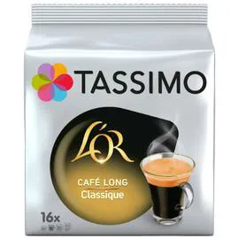TASSIMO, L'OR Café dosettes compatibles café long classique x16 104g
