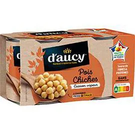 D'AUCY Pois chiches cuisson vapeur 2x130g