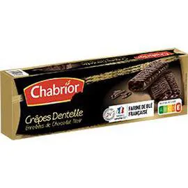CHABRIOR Crêpes Dentelle enrobées de chocolat noir 100g