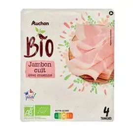AUCHAN BIO Jambon supérieur avec couenne 120g