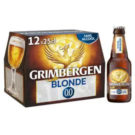 GRIMBERGEN Bière blonde sans alcool 12x25cl