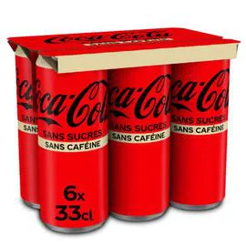 COCA-COLA Soda sans sucres 6x33cl