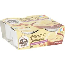 CARREFOUR Gâteau de semoule aux raisins et caramel 4x100g