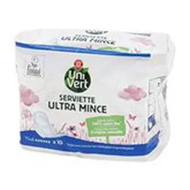 MARQUE REPÈRE, UNI VERT Serviette écolo Nuit + x10