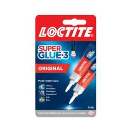 LOCTITE 2 tubes Super Glue-3, universelle 2x3g