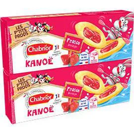CHABRIOR Biscuits Kanoe barquettes fraise 2x120g
