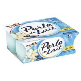 YOPLAIT, PERLE DE LAIT Yaourt vanille brassé 4x125g