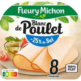 FLEURY MICHON Blanc de poulet réduit en sel 240g