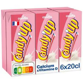 CANDIA, CANDY'UP Boisson lactée à la fraise 6x20cl