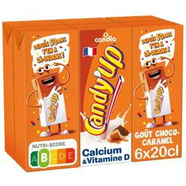 CANDIA, CANDY'UP Boisson lactée chocolat caramel 6X20cl