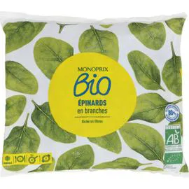 MONOPRIX BIO Epinards en branches bio, surgelés 600g