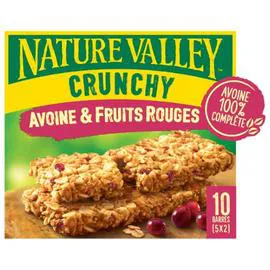 NATURE VALLEY Barre de céréales crunchy avoine et fruits rouges 210g