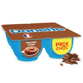DANONE, DANETTE Crème dessert chocolat et lait 4x125g