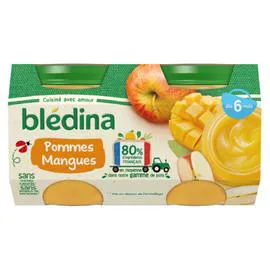 BLÉDINA Compote bébé dès 6 mois pommes mangues 4x100g