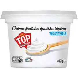 TOP BUDGET Crème fraîche épaisse légère 15% MG 497g