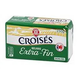 MARQUE REPÈRE, LES CROISÉS Beurre 80% MG Demi-sel Extra fin 250g
