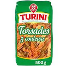 MARQUE REPÈRE, TURINI Pâtes Torsades Nature tomate épinard 500g