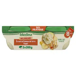 BLÉDINA Petit pot dès 8 mois écrasé pommes de terre poulet 2x200g