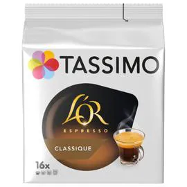 TASSIMO, L'OR Café dosettes compatibles espresso classique x16 104g