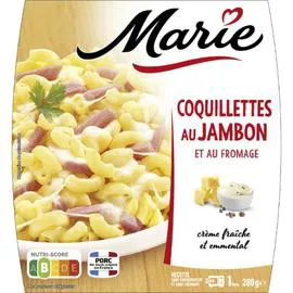 MARIE Plat cuisiné coquillettes/jambon fromage 280g
