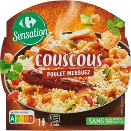CARREFOUR SENSATION Plat cuisiné Couscous poulet merguez 300g