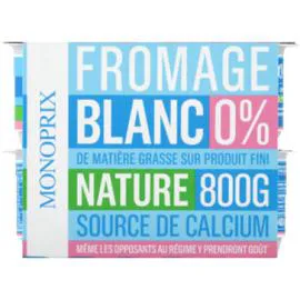 MONOPRIX Fromage blanc 0% nature 800g
