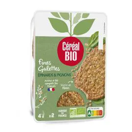 CÉRÉAL BIO Galettes fines épinards pignons bio 180g