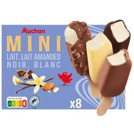AUCHAN Assortiment de mini bâtonnets glacés 258g
