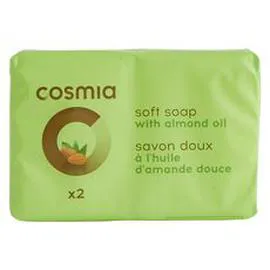 AUCHAN, COSMIA Savons doux à l'huile d'amande douce 2x90g