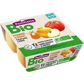 POMMETTE BIO Purée pomme coing BIO, dès 4/6 mois 4x100g
