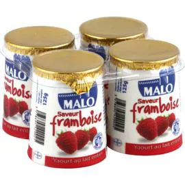 MALO Yaourt lait entier framboise 4x125g