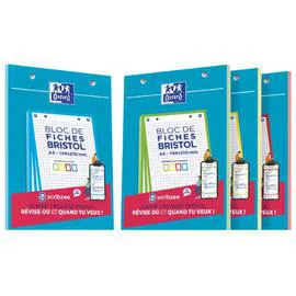 OXFORD Bloc bristol 30 fiches perforées 148x120 quadrillé 5 blanc l'unité