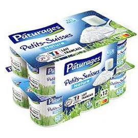 PÂTURAGES Petits-Suisses nature 9,2% MG 12x60g