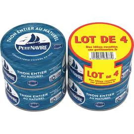 PETIT NAVIRE Thon entier au naturel albacore 4x140g