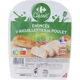 CARREFOUR CLASSIC' Emincés d'aiguillettes de poulet 2x75g
