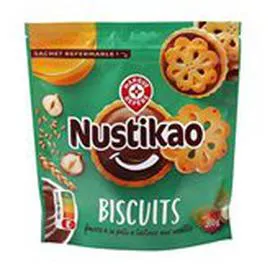 MARQUE REPÈRE, NUSTIKAO Biscuits Fourrés pâte à tartiner 200g