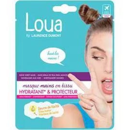 LAURENCE DUMONT, LOUA Masque mains en tissu ultra-hydratant beurre de karité 14ml