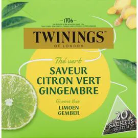 TWININGS Thé vert saveur citron gingembre x20 32g
