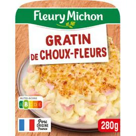 FLEURY MICHON Plat cuisiné gratin de choux-fleurs au jambon 280g