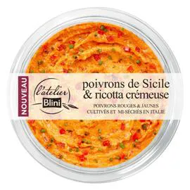 L'ATELIER BLINI Poivrons des pouilles & ricotta crémeuse 140g